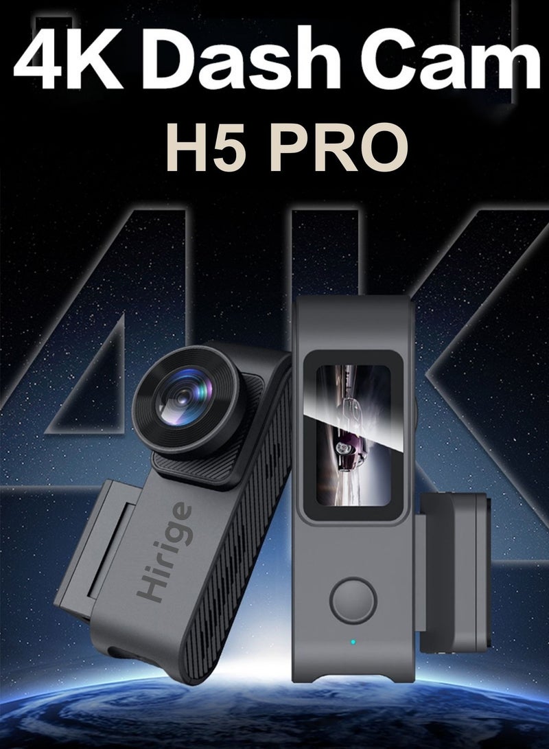Hirige Automotive H5 Pro 4K+1080P Dual Dash Cam with WiFi, Night Vision, G-Sensor, Loop Recording, 24H Parking Mode, Free 64GB Card - Image 2