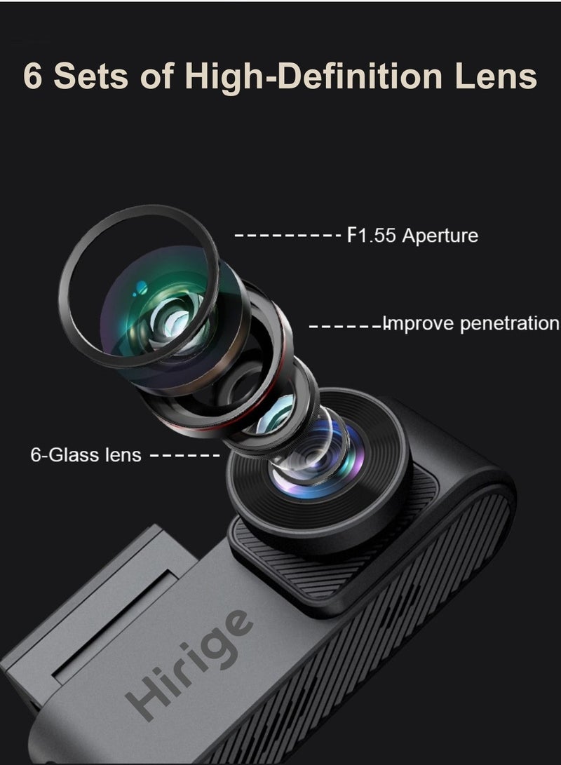 Hirige Automotive H5 Pro 4K+1080P Dual Dash Cam with WiFi, Night Vision, G-Sensor, Loop Recording, 24H Parking Mode, Free 64GB Card - Image 4