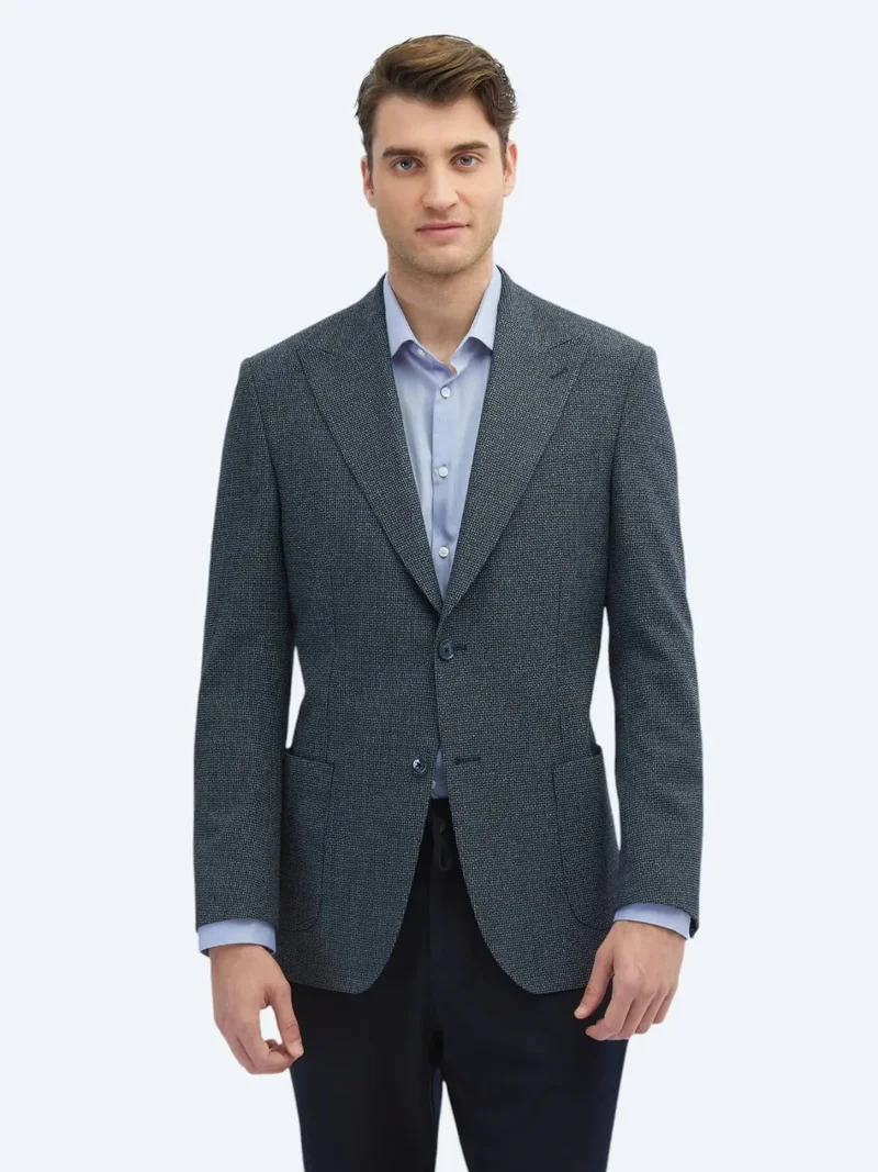 كيب جاكيت عصري بنقشة نيلي