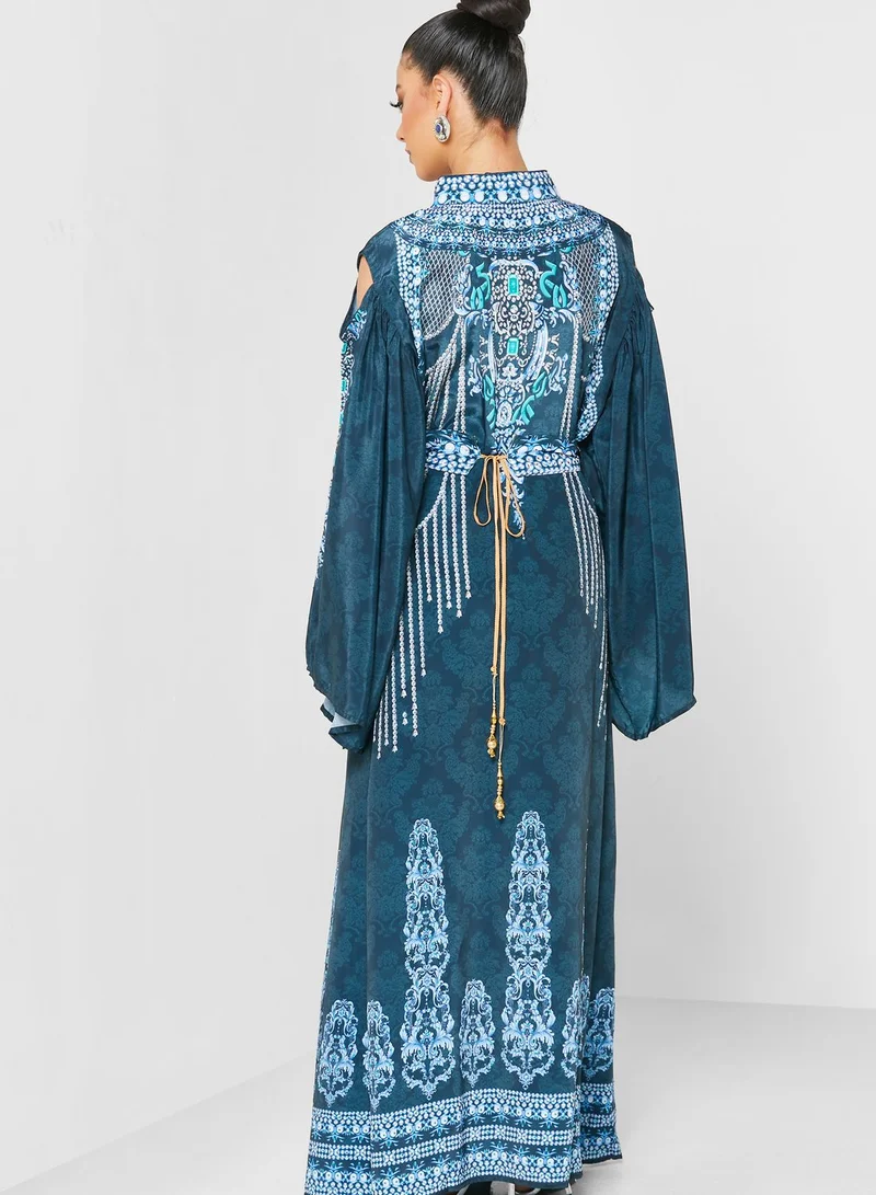 ARABIAN CLOSET Printed Jalabiya With Pouch