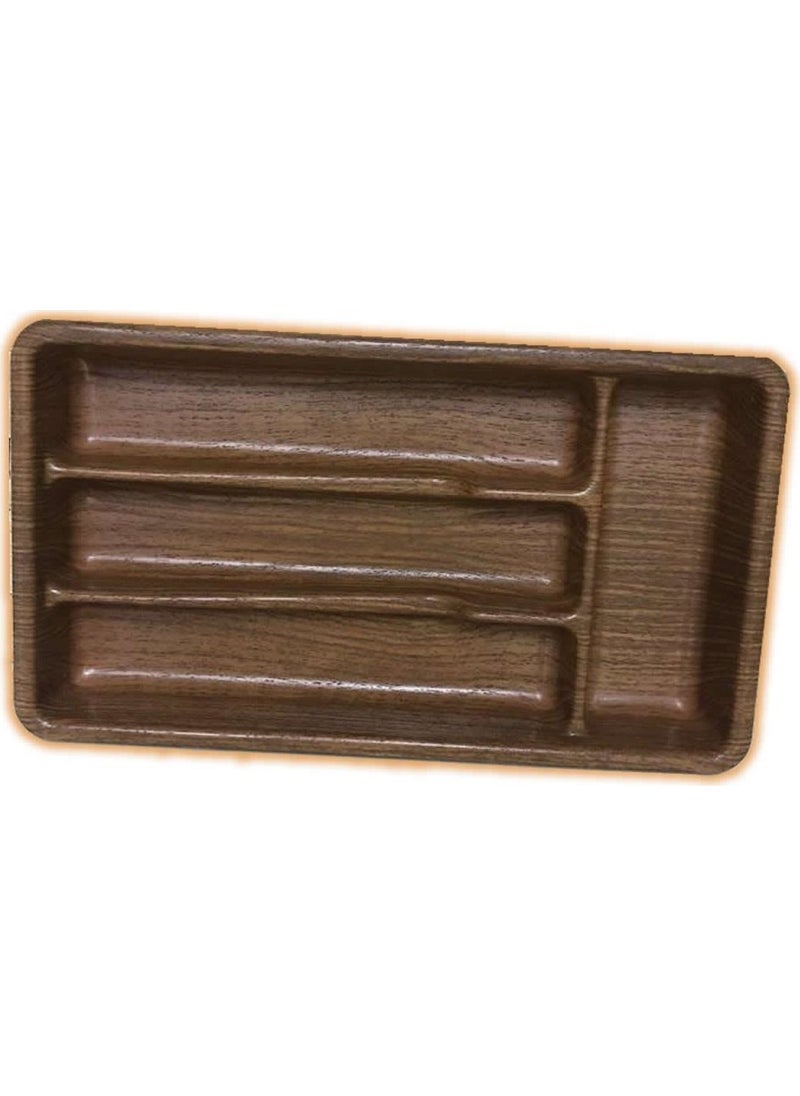 Alberlo 4 Compartment Cutlery Tray Wood Look  - Image 2