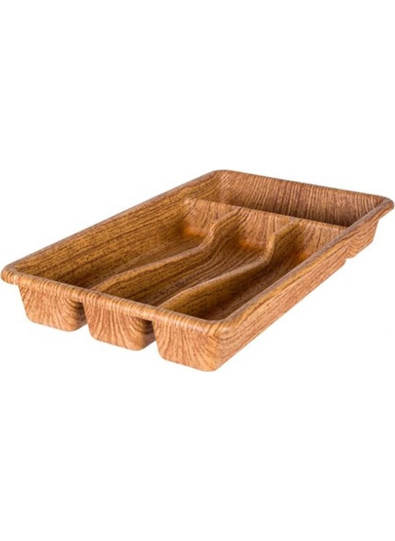 Alberlo 4 Compartment Cutlery Tray Wood Look  - Image 4