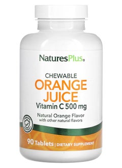 NaturesPlus Chewable Orange Juice Vitamin C Natural Orange 500 mg 90 Tablets 