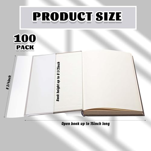 ReliThick 100 Pack Adjustable Clear Book Covers Fits Books with 8.5 x 15 Inches, Plastic Waterproof Sleeve for Textbooks Paperbacks, with Self Adhesive Closure, Against Dust, Wear Book Protector - Image 2