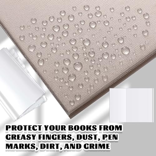 ReliThick 100 Pack Adjustable Clear Book Covers Fits Books with 8.5 x 15 Inches, Plastic Waterproof Sleeve for Textbooks Paperbacks, with Self Adhesive Closure, Against Dust, Wear Book Protector - Image 5