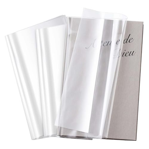 ReliThick 100 Pack Adjustable Clear Book Covers Fits Books with 8.5 x 15 Inches, Plastic Waterproof Sleeve for Textbooks Paperbacks, with Self Adhesive Closure, Against Dust, Wear Book Protector - Image 1