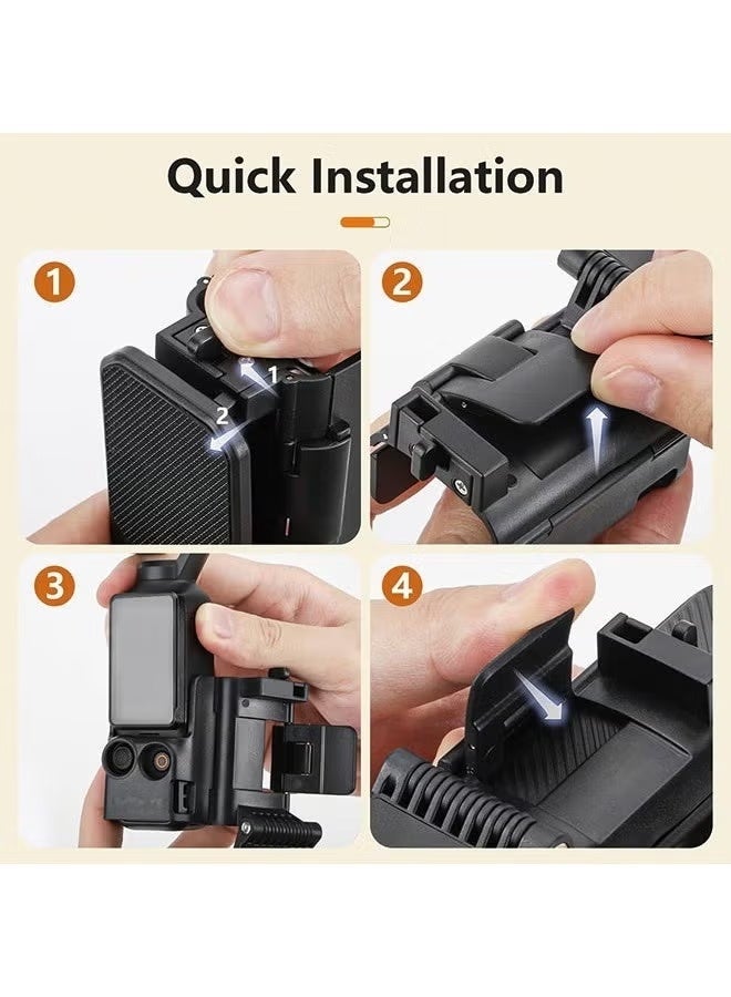 سني لايف حامل مغناطيسي لكاميرا DJI Osmo Pocket 3، إطار حماية Pocket3، حوامل ثلاثية وأحادية، قاعدة مغناطيسية قابلة للتعديل، محول توسيع ملحقات Pocket3، للاستخدام على سطح المكتب أو الأسطح العمودية، قابل للتعديل، أسود - Image 2