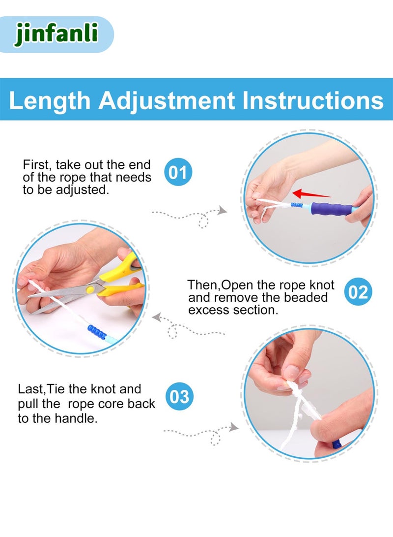 JINFANLI Children's skipping rope, soft beaded skipping rope, adjustable length, tangle-free, segmented soft beaded skipping rope, suitable for women, men and children for fitness, exercise and weight loss - Image 3
