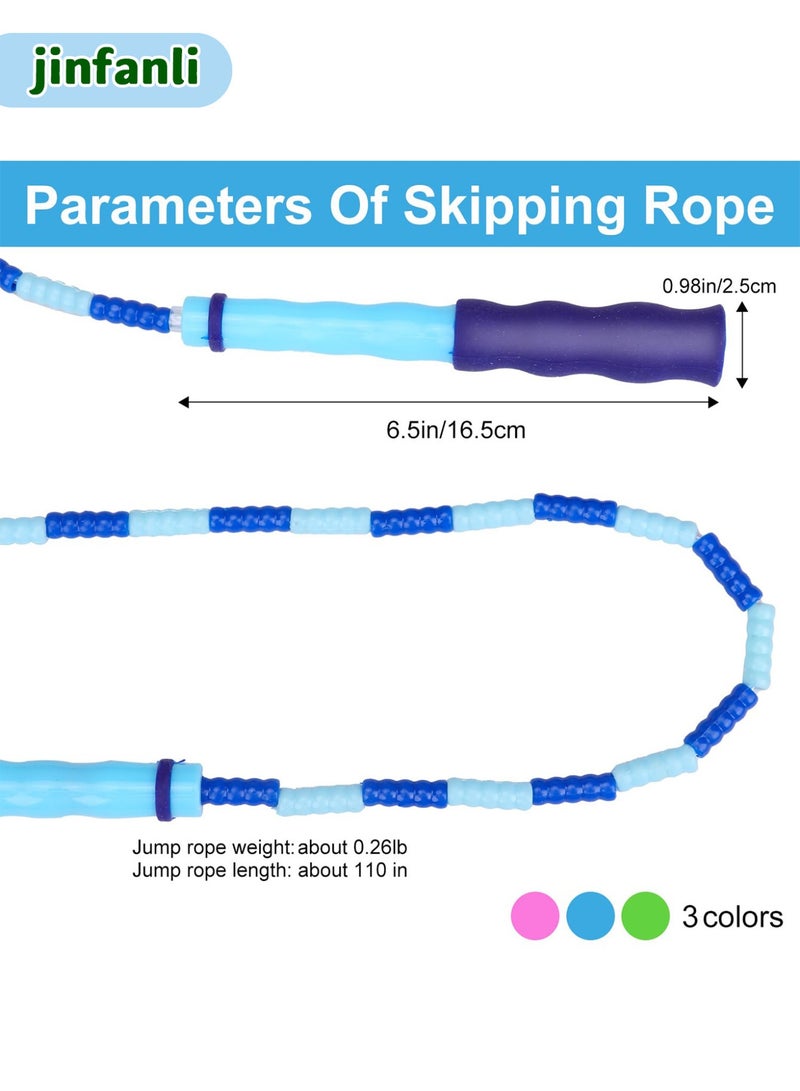 JINFANLI Children's skipping rope, soft beaded skipping rope, adjustable length, tangle-free, segmented soft beaded skipping rope, suitable for women, men and children for fitness, exercise and weight loss - Image 4
