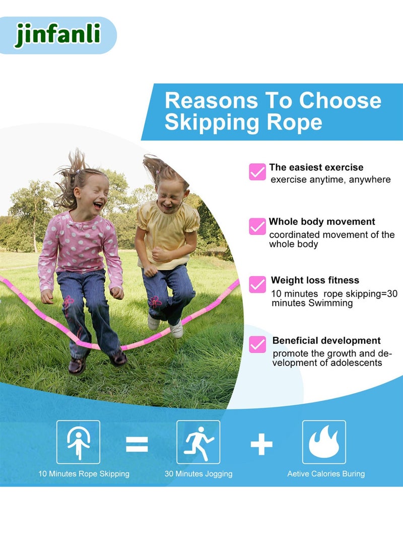JINFANLI Children's skipping rope, soft beaded skipping rope, adjustable length, tangle-free, segmented soft beaded skipping rope, suitable for women, men and children for fitness, exercise and weight loss - Image 5