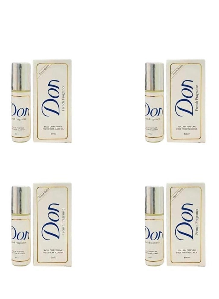 don French Fragrance Roll On Perfume 6ml 4Pcs