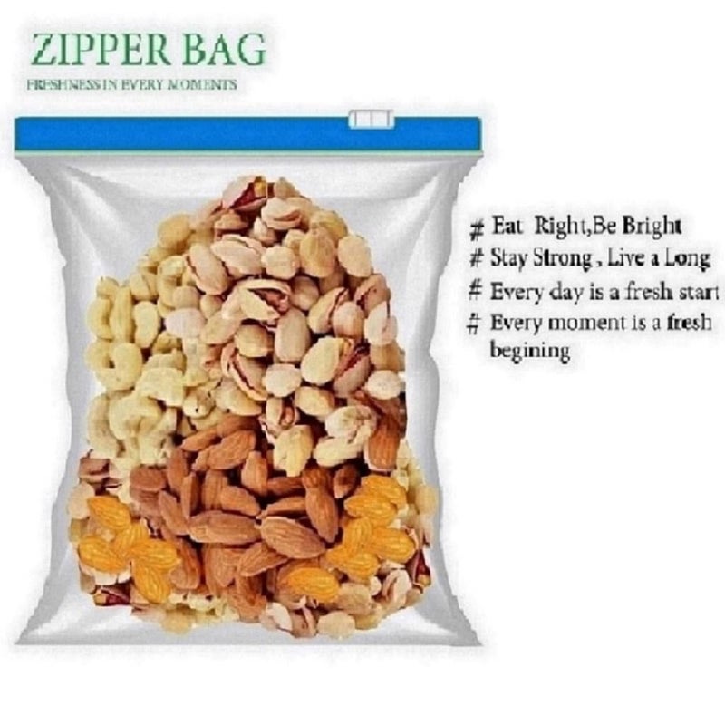 ZUNBELLA Pack Of 15 Ziplock Bag For Food Storage Seal Freezer Bags zip pouches for travel Freezer REUSABLE Zipper Bags Transparent BPA Free Medium Size 9X10 2286cmX254cm BLUE W9855 - Image 2