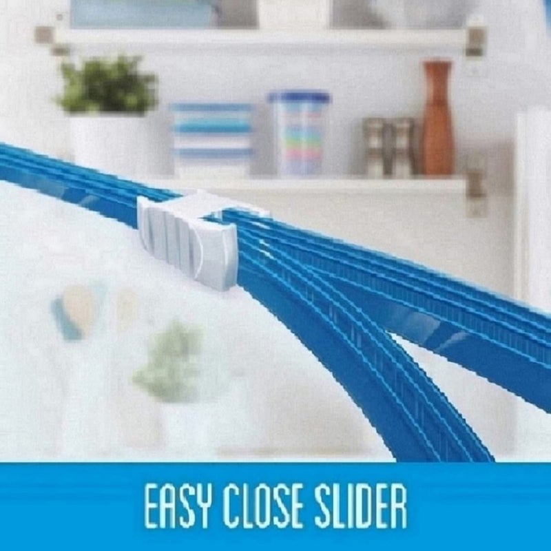 ZUNBELLA Pack Of 15 Ziplock Bag For Food Storage Seal Freezer Bags zip pouches for travel Freezer REUSABLE Zipper Bags Transparent BPA Free Medium Size 9X10 2286cmX254cm BLUE W9855 - Image 3