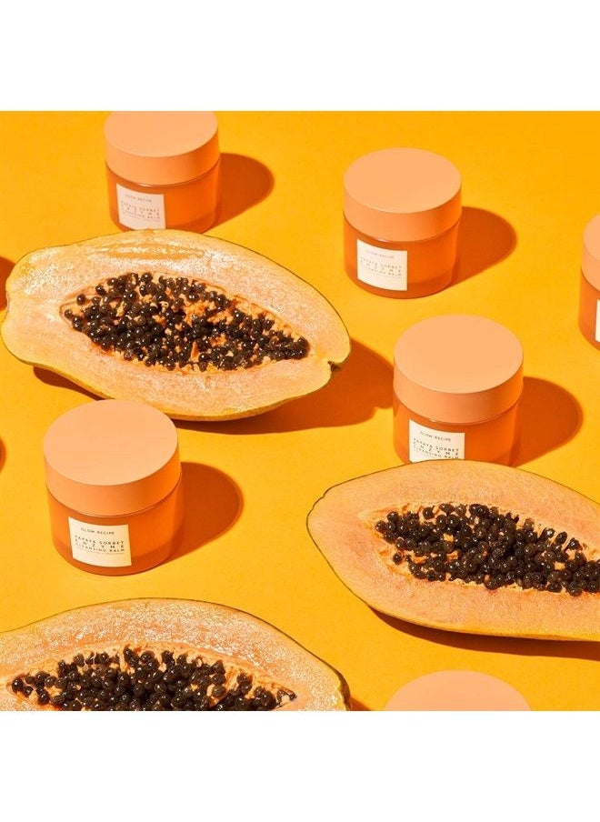 GLOW RECIPE Papaya Sorbet Enzyme Cleansing Balm - Facial Exfoliator + Smoothing Makeup Remover - Skin Resurfacing Face Cleanser with Papaya Seed Oil, Blueberry Extract & Apricot Kernel Oil (100ml)  - Image 2