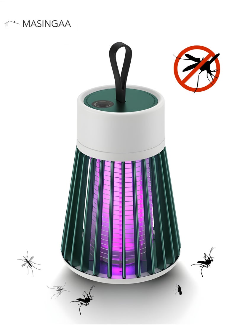 MASINGAA Electric Mosquito Killer Lamp with UV Fly Trap - USB Powered Bug Zapper & Insect Repellent, Portable Mosquito Eliminator for Bedrooms, Camping, Home, & Outdoors(Green)  - Image 1