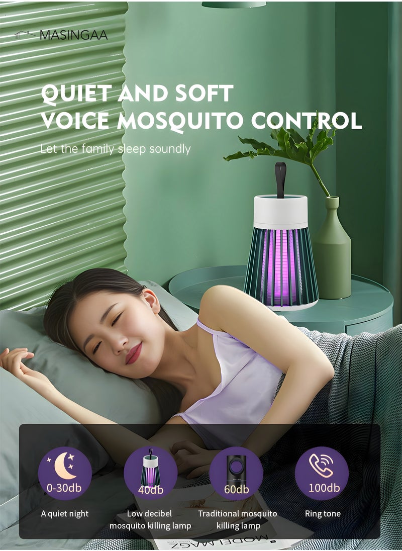 MASINGAA Electric Mosquito Killer Lamp with UV Fly Trap - USB Powered Bug Zapper & Insect Repellent, Portable Mosquito Eliminator for Bedrooms, Camping, Home, & Outdoors(Green)  - Image 2