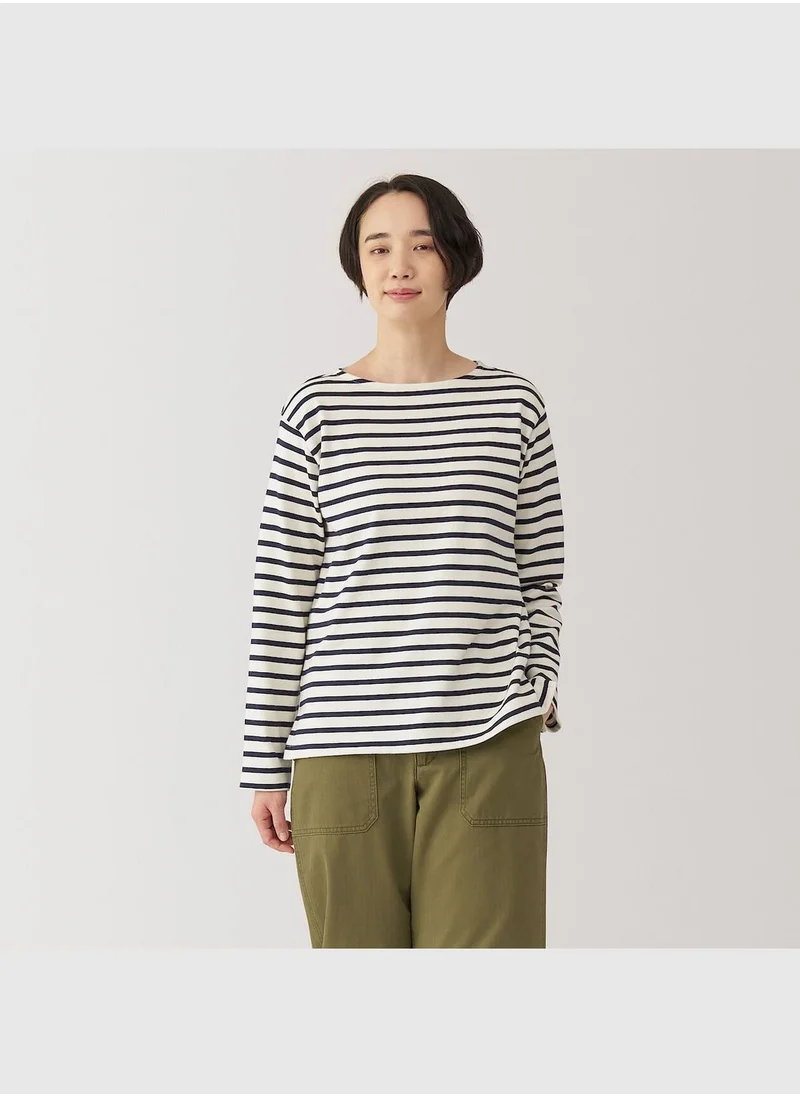 MUJI Heavy Weight Boat Neck Long Sleeve T-Shirt