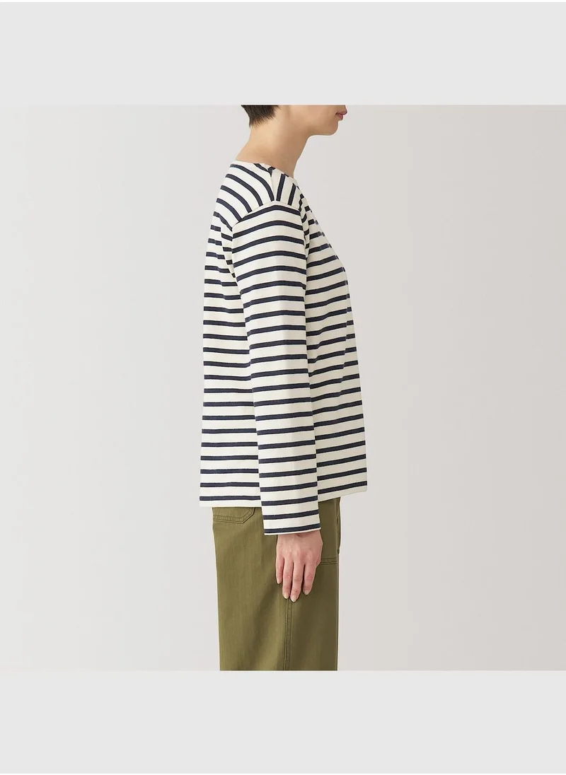 MUJI Heavy Weight Boat Neck Long Sleeve T-Shirt