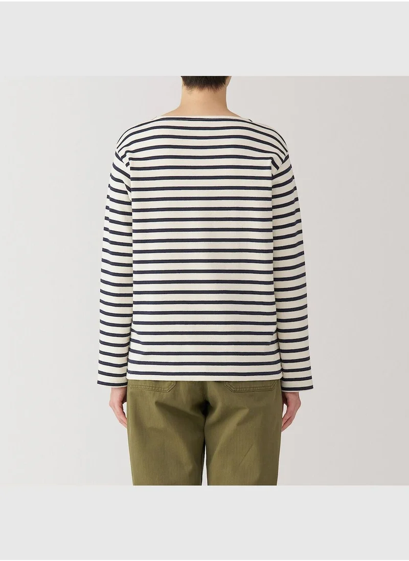 MUJI Heavy Weight Boat Neck Long Sleeve T-Shirt