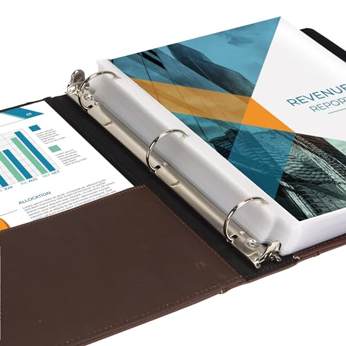 Samsill Vintage Leather Binder, 1.5 Inch Round Ring (Holds 325 Sheets), Letter Size 8.5x11 Documents, Professional Organizer Portfolio, Planner, No Zipper, Brown - Image 5