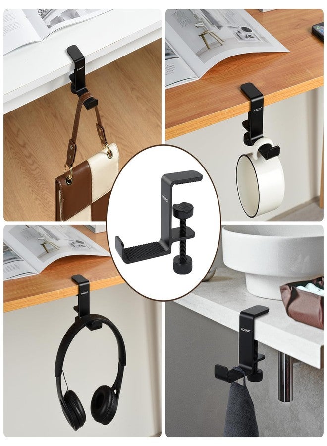 aceyoon Under Desk Headphone Hanger, Aluminum Headphone Stand,Headset Holder Space-Saving - Image 4