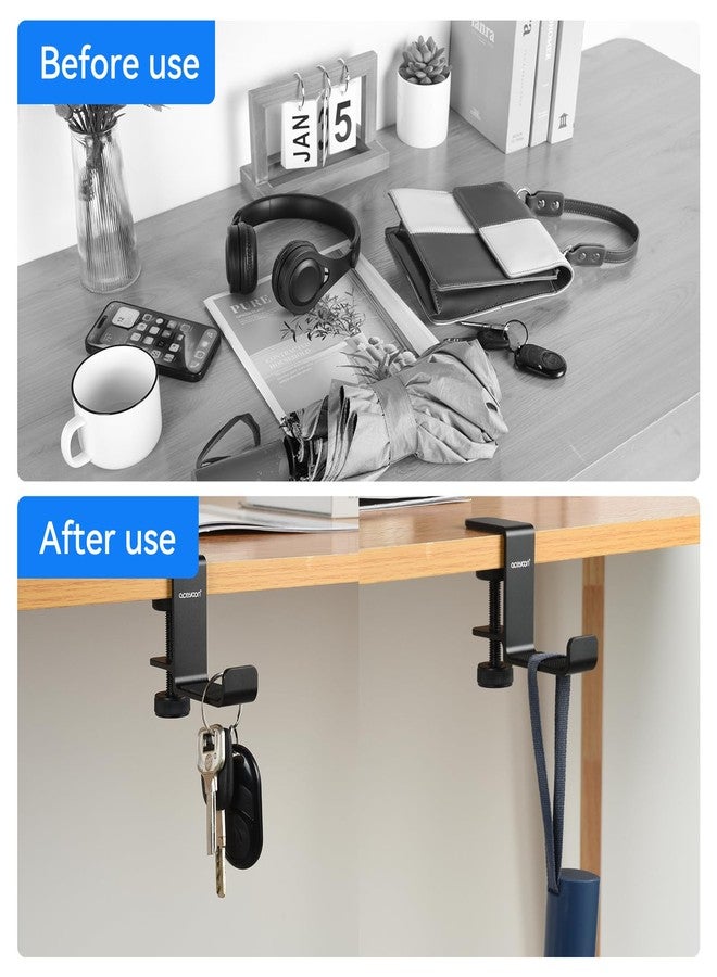 aceyoon Under Desk Headphone Hanger, Aluminum Headphone Stand,Headset Holder Space-Saving - Image 3