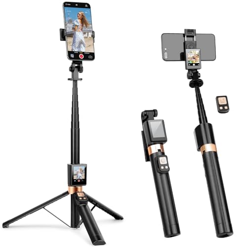 XSMNER Universal Real-Time Back Camera Monitor for iPhone & Android, Vlog Selfie Monitor Screen for iPhone, No App Needed, 1080P HD Screen for Live Streaming TikTok YouTube - Image 1