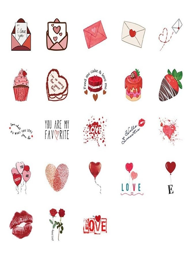 Obujopal 46 Pcs Love Theme Scrapbook Stickers for Bullet Journal Card Making Planner Diary Valentine's Day Letter Envelope Notebook Laptop Phone Case Craft Decoration, 23 Patterns - Image 2
