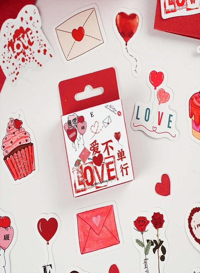 Obujopal 46 Pcs Love Theme Scrapbook Stickers for Bullet Journal Card Making Planner Diary Valentine's Day Letter Envelope Notebook Laptop Phone Case Craft Decoration, 23 Patterns - Image 3