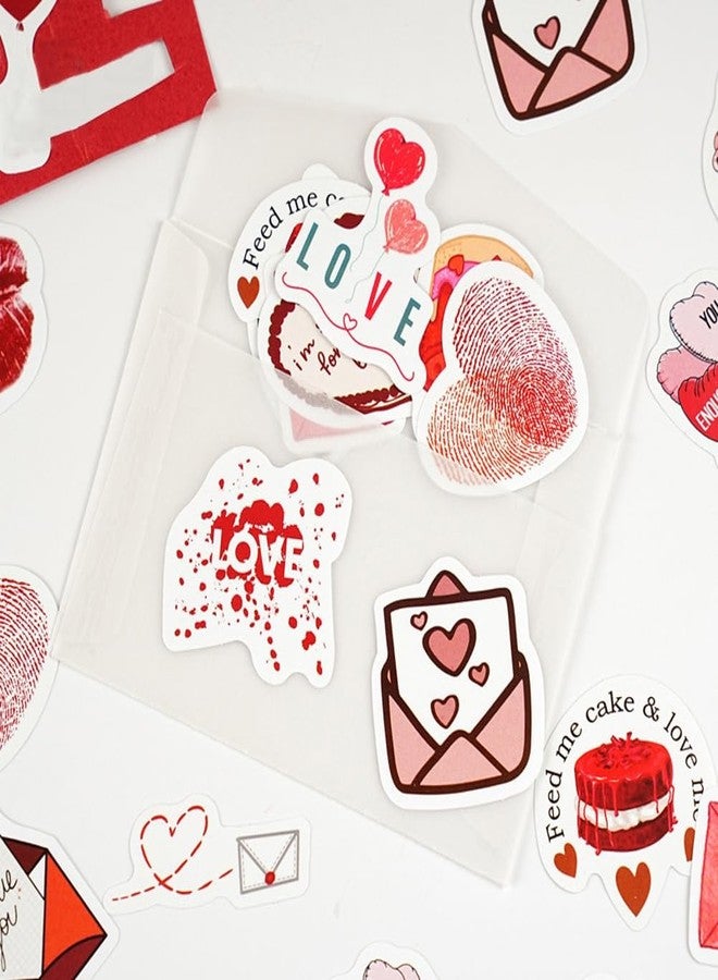 Obujopal 46 Pcs Love Theme Scrapbook Stickers for Bullet Journal Card Making Planner Diary Valentine's Day Letter Envelope Notebook Laptop Phone Case Craft Decoration, 23 Patterns - Image 4