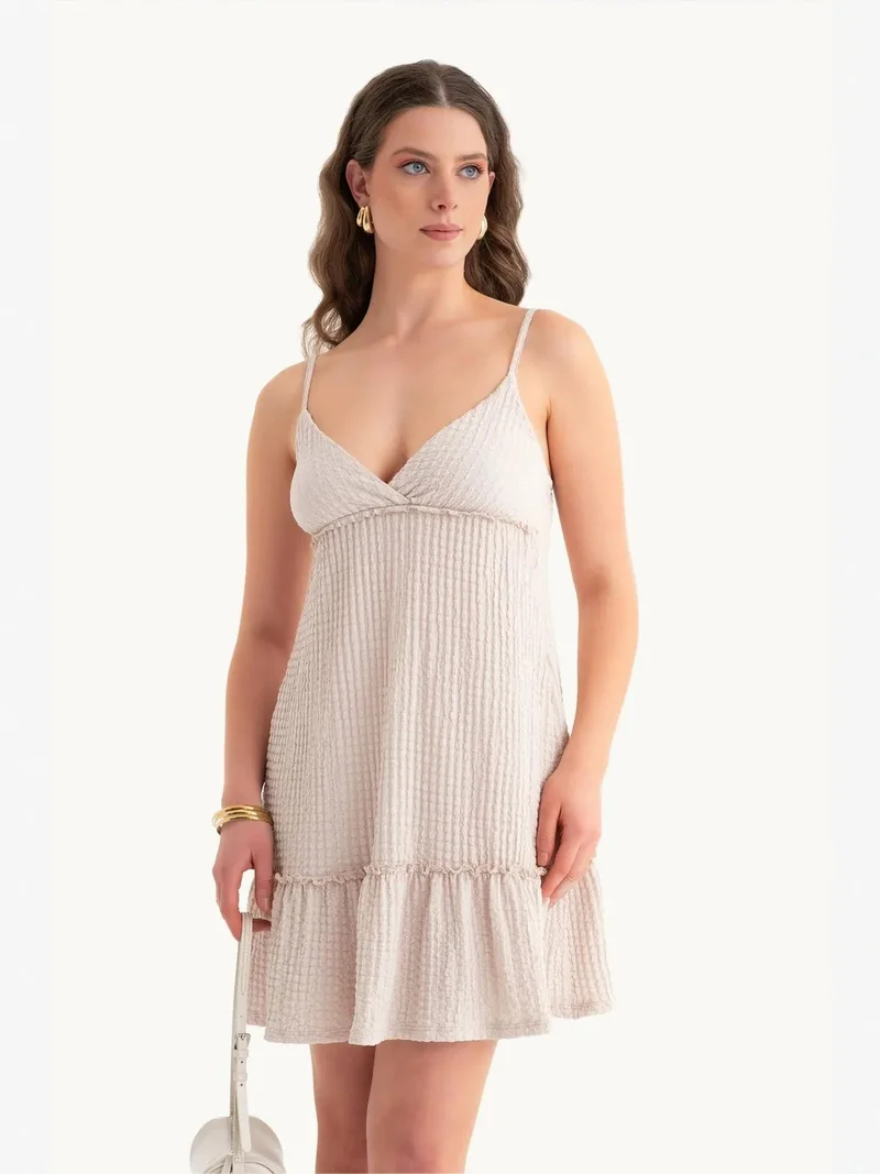 HICCUP V Neck Tiered Mini Dress