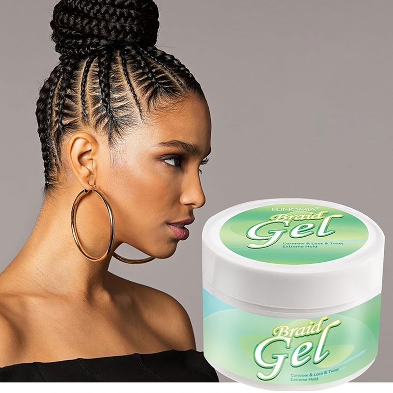 Braid Gel for Defining Curls Twist and Lock Edge Control with Extreme Hold  No White Residue Reduces Frizz for Twists Locs Cornrows Wavy  Kinky Hair 250ml