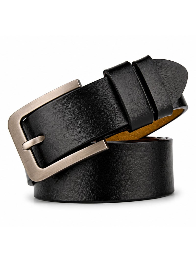 HASTE Genuine Leather Belt - Pin Buckle Extra Long - 125cm - Black - Image 2