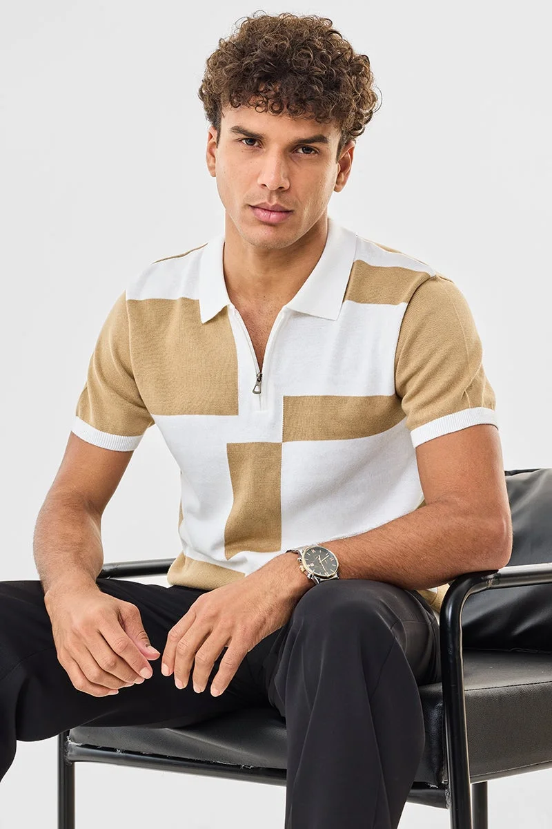 SNITCH 100% Cotton Zipper Polo T-Shirt