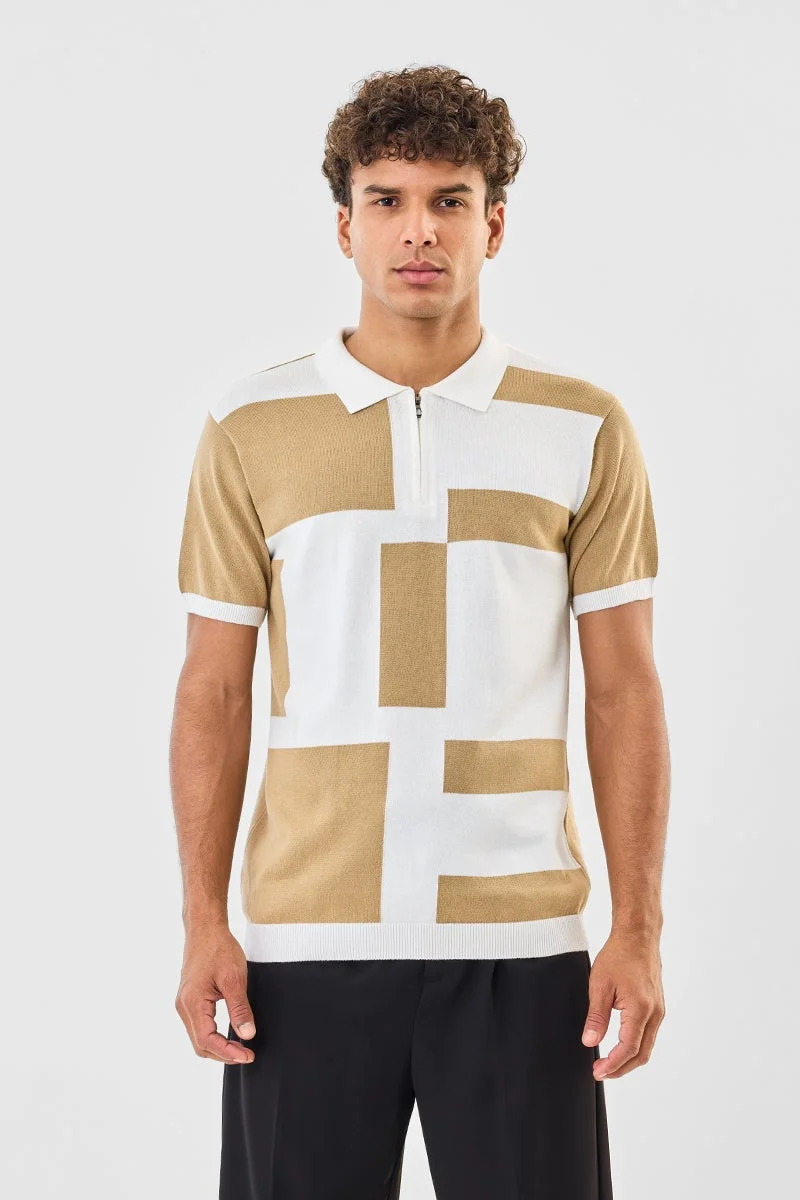 SNITCH 100% Cotton Zipper Polo T-Shirt