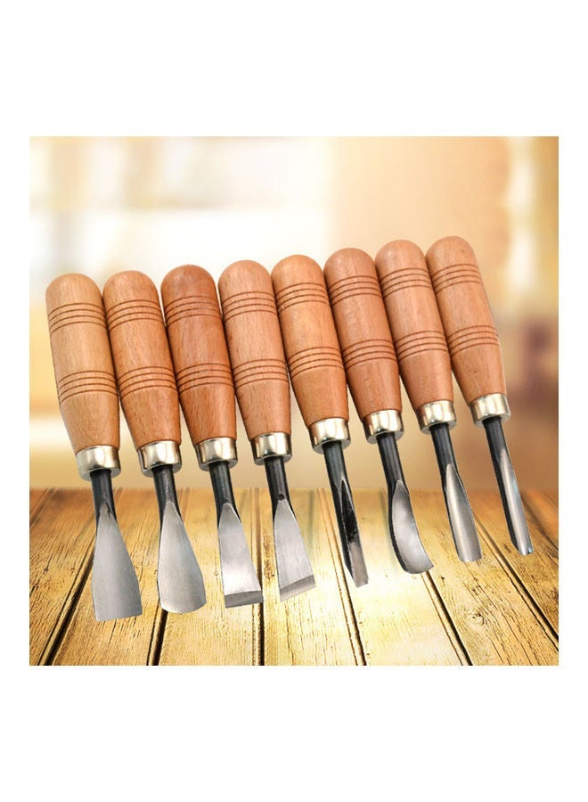 NIBEMINENT 8-Piece Wood Carving Tool Beige/Silver 15x2.5x15cm - Image 2