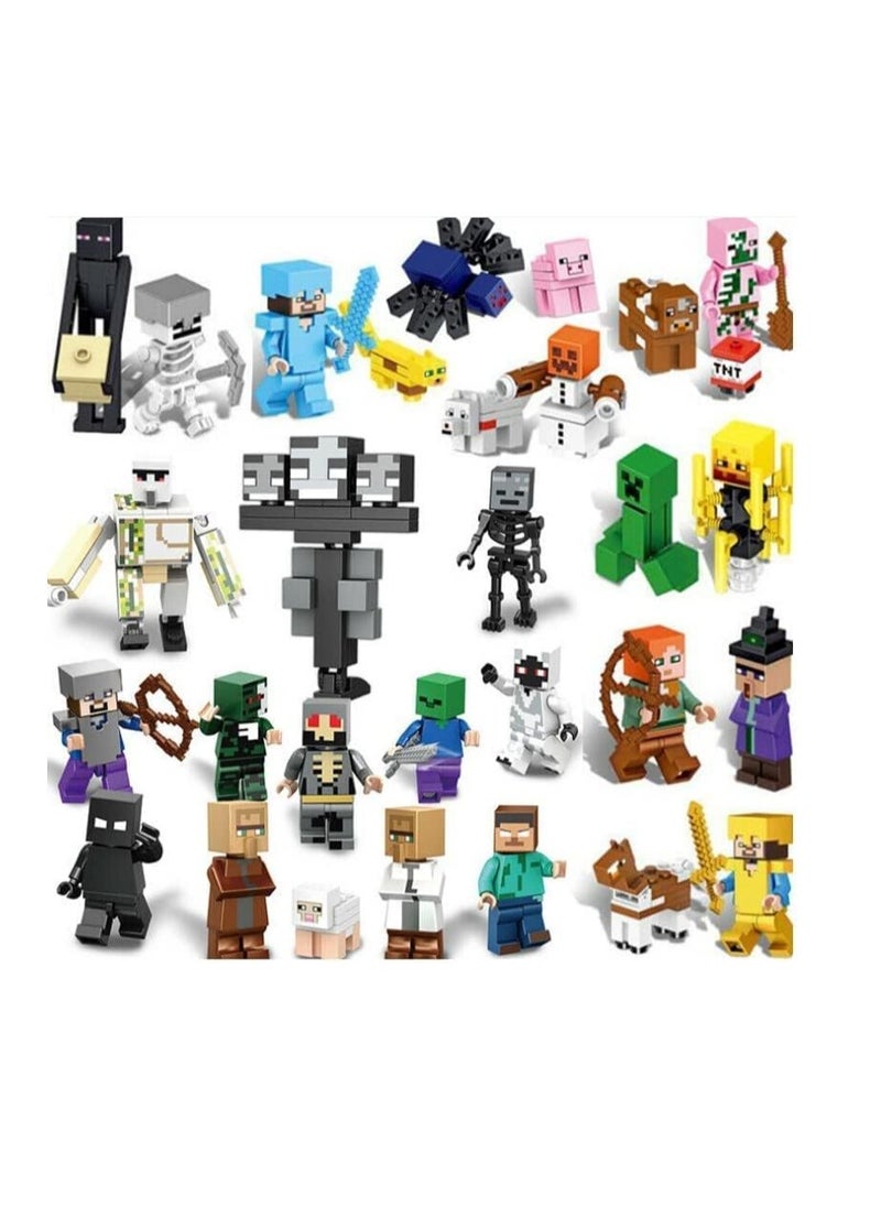 General Minecraft mini figure building blocks 30 pieces interchangeable popular character dedicated base plate set  - Image 1