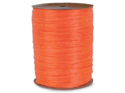 Paper Mart Orange Matte Raffia Ribbon, 1/4" X 100 Yards by Paper Mart - Image 5