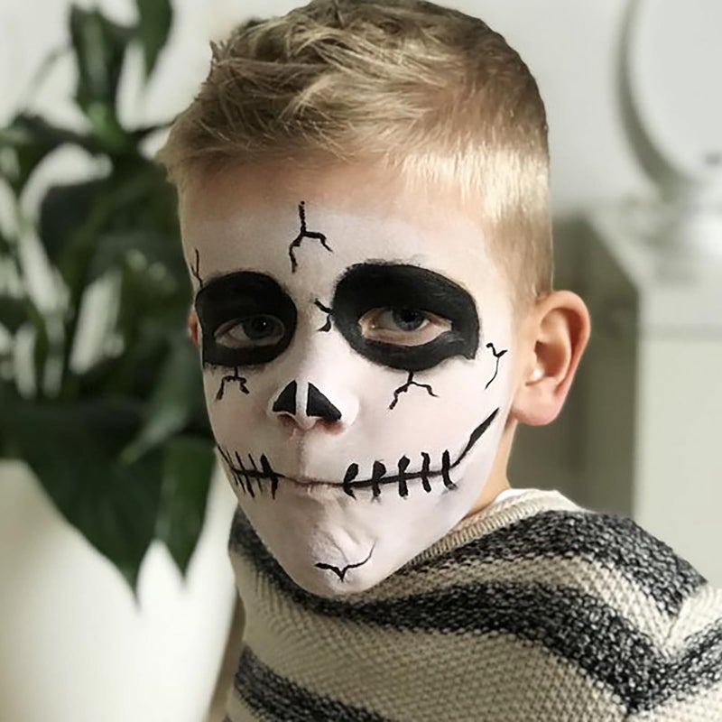 Mysense Black and White Face Body Paint Set,Water Based Washable Face Paint,Non-toxic Cream Body Paint for Adults and Kids Halloween SFX Cosplay Clown Skull Zombie Vampire Makeup,0.6oz/pc - Image 5