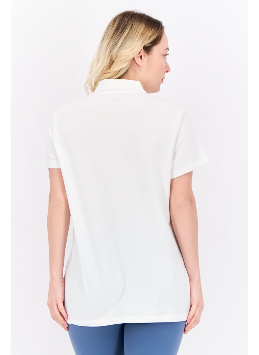 PUMA Women Regular Fit Short Sleeves Outdoor Polo Shirts, White  - Image 3