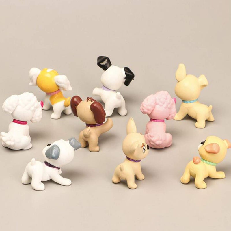 Fevoila Dog Figurines Playset  9 Pcs Realistic Detailed Puppy Figures Fairy Garden Miniature Dog Figurines Collection Playset Cake Toppers Christmas Birthday Gift - Image 4