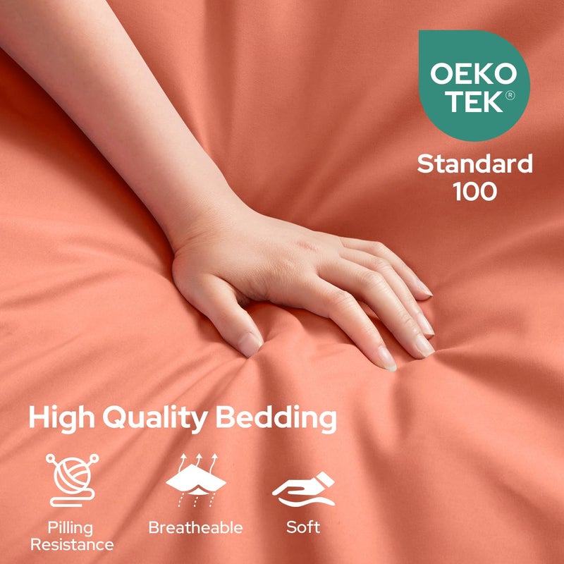 HOMEIDEAS Queen Size Bed Sheets - 6 Piece Set (Coral) - Extra Soft Brushed Microfiber 1800 Bedding Sheets  Deep Pocket  Wrinkle & Fade Free - Image 2