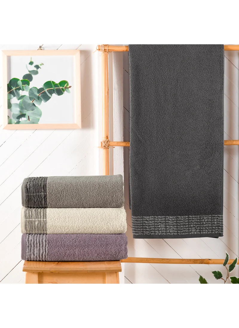شيفر Line Dobby Towel 70X140 Cm-Anthracite