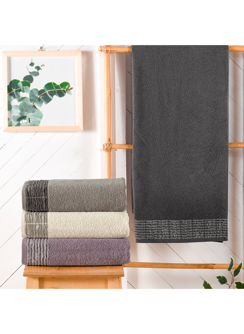 Schafer Line Dobby Towel 70X140 Cm-Anthracite 