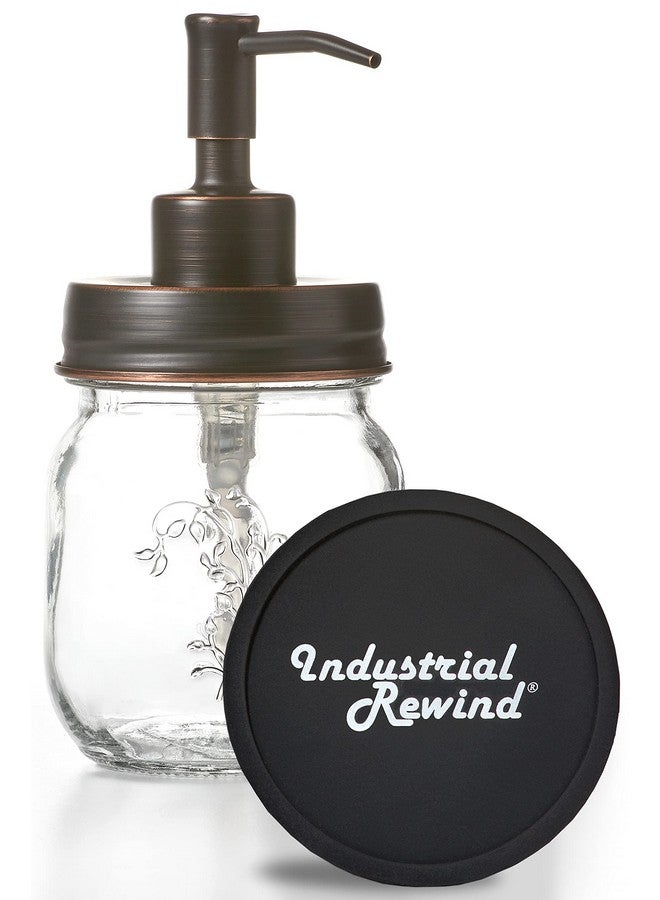 Industrial Rewind 12oz Mason Jar Oil Rubbed Bronze Soap and/or Lotion Dispenser for Hand Sanitizer; Petite, Cute and Compact Liquid Soap or Hand/Body Lotion Refillable Dispenser (Oil Rubbed Bronze, Single 12oz)  - Image 2