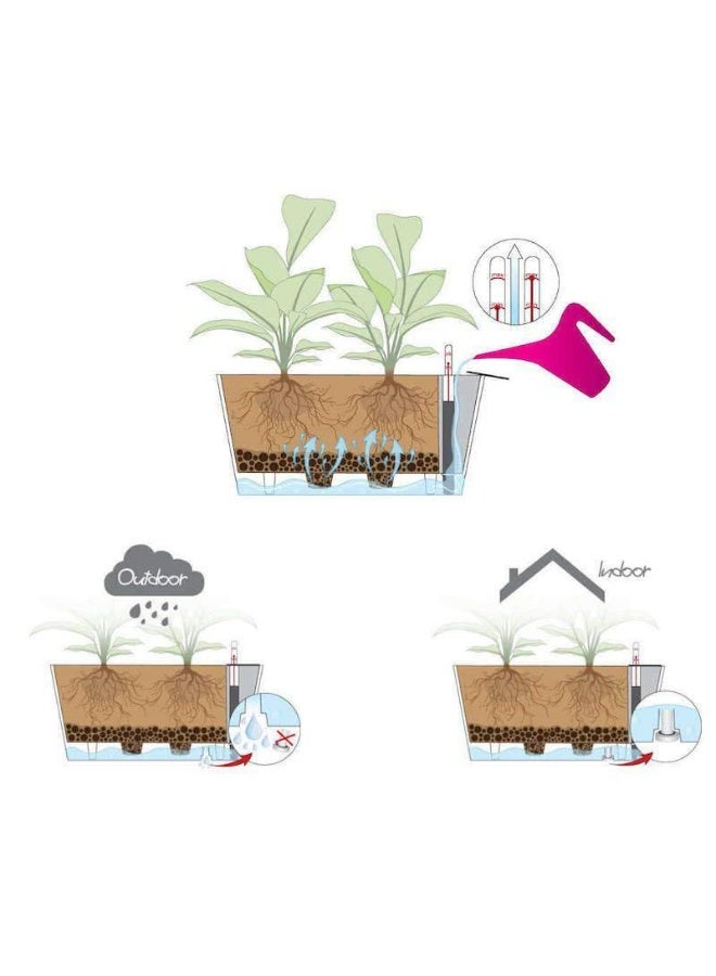 IDEL Rectangular Planter Pot with Self Watering system and Water Indicator - Mosaic Flowerbox 40cm - Decorative planter with Modern Geometric Design for Balcony, Windowsill & Garden by Idel - Image 5