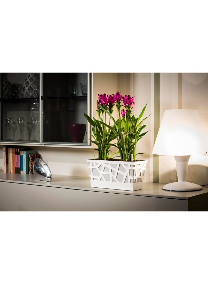 IDEL Rectangular Planter Pot with Self Watering system and Water Indicator - Mosaic Flowerbox 40cm - Decorative planter with Modern Geometric Design for Balcony, Windowsill & Garden by Idel - Image 2