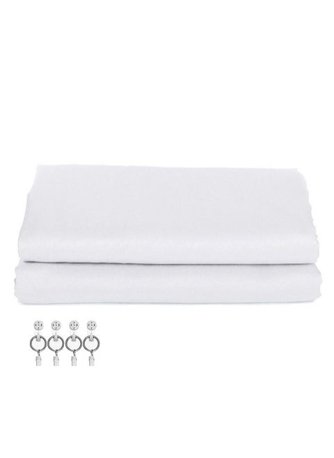 3*3m/10*10ft Professional White Screen Backdrop Studio Photography Background with 4 Non-Marking Nails and Clips for Portrait Product Shooting
