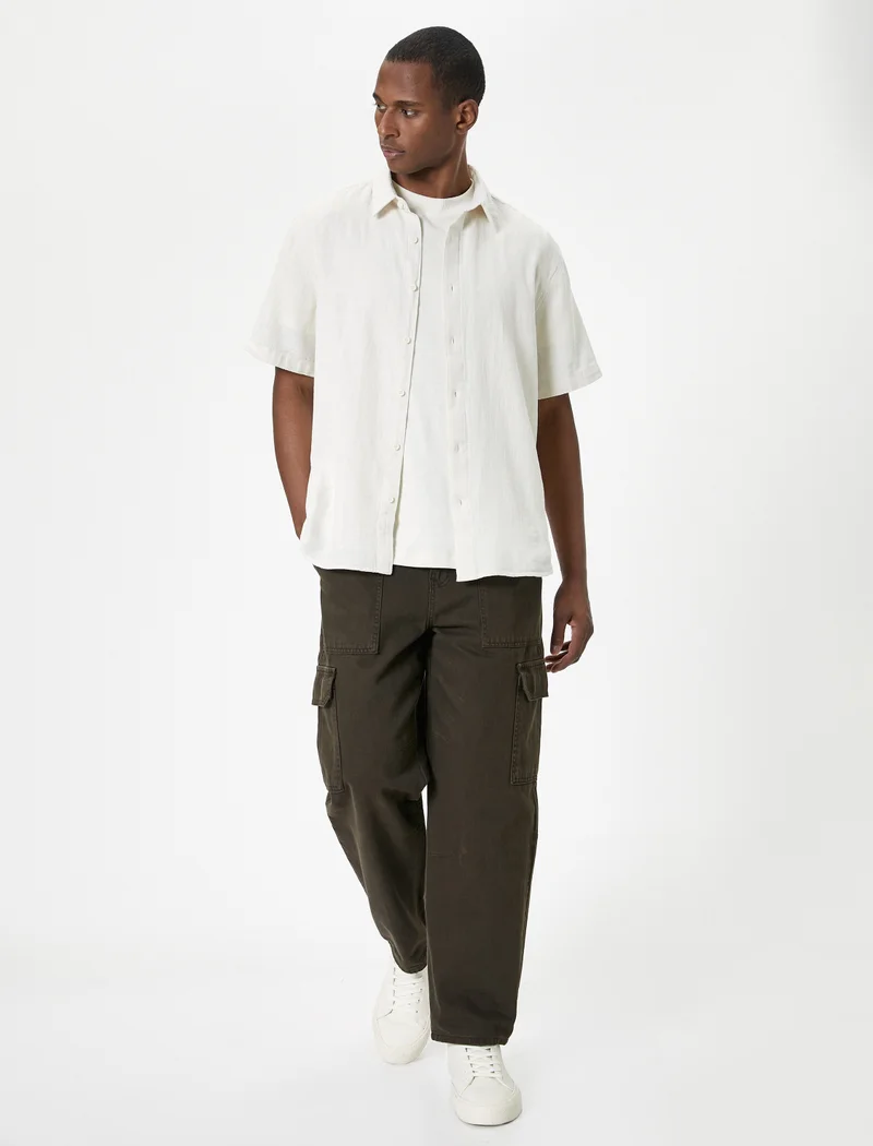 KOTON Classic Neck Short Sleeve Shirt
