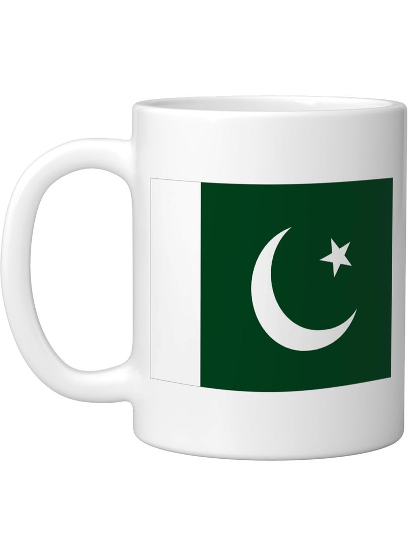 Pakistani Flag Ceramic Mug, White - Image 1